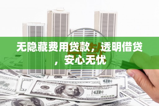 伊犁无隐藏费用贷款，透明借贷，安心无忧