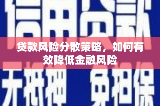 伊犁贷款风险分散策略，如何有效降低金融风险