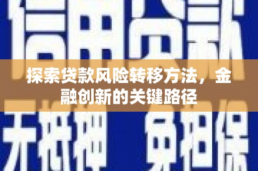 伊犁探索贷款风险转移方法，金融创新的关键路径