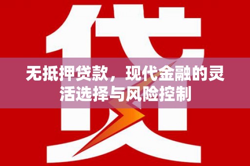伊犁无抵押贷款，现代金融的灵活选择与风险控制