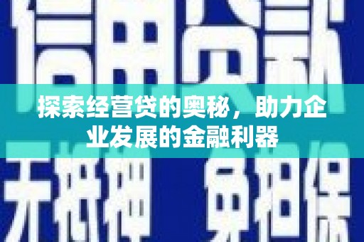 伊犁探索经营贷的奥秘，助力企业发展的金融利器