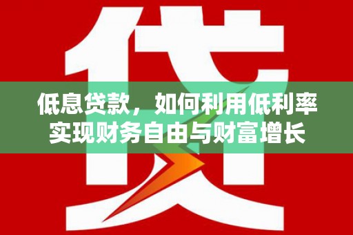 伊犁低息贷款，如何利用低利率实现财务自由与财富增长